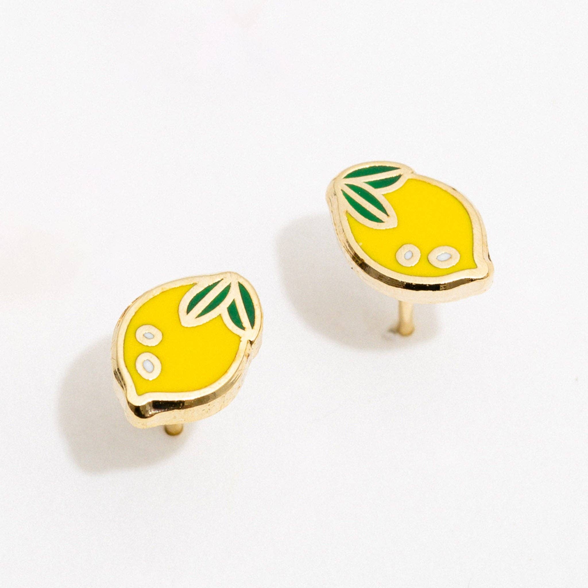 Larissa Loden - Wholesale Stud/Post Earrings - Lemon Enamel Stud Earrings