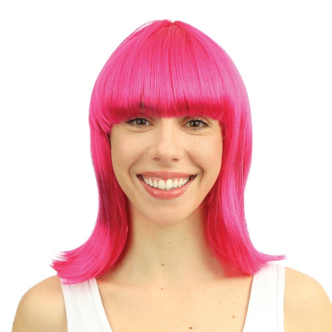 P'tit Clown - Wholesale Costume - Unisex - Medium-Length Straight Wig With Bangs - Pink1