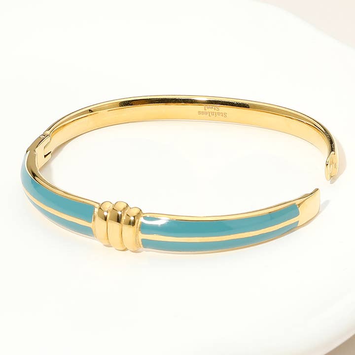 Sensibling Corp. - Wholesale Bangle Bracelet - Stainless Steel Enamel Hinged Bangle Bracelet7
