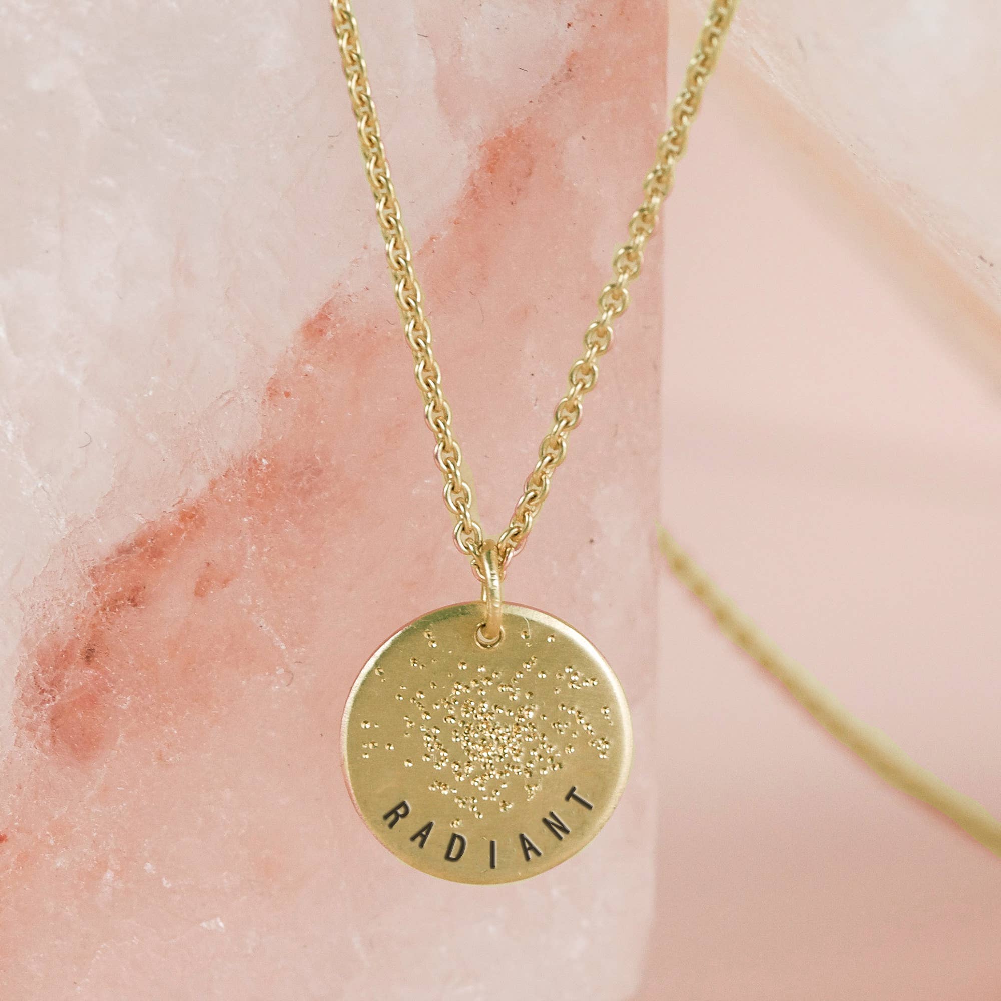 Christina Kober Designs - Wholesale Pendant/Charm Necklace - MINI COIN NECKLACE | stamped circle pendant1