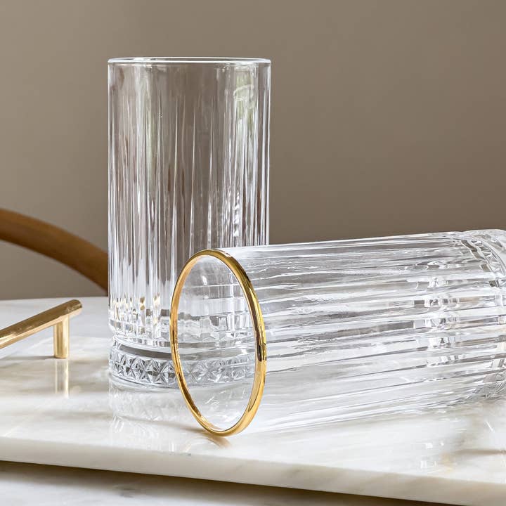 Alegria Glass – wholesale Cocktail-/likörglas – Eva Vintage guldfälg kristall highballglas