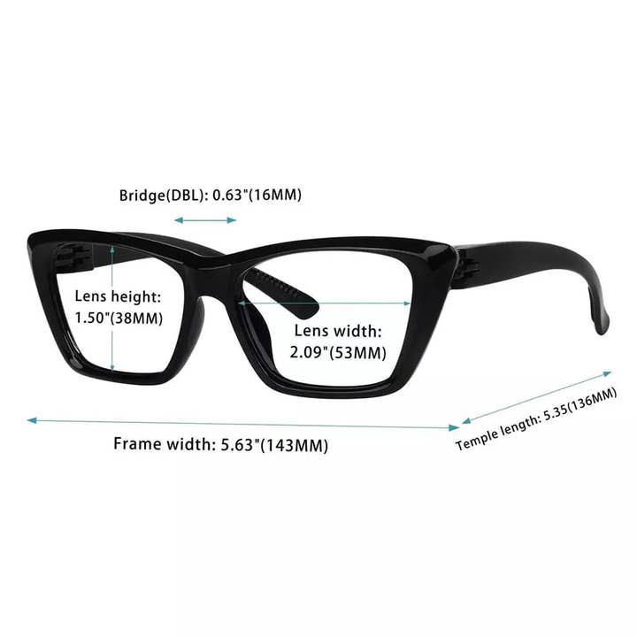 SPARE-SPECS, LLC - Wholesale Eyeglasses - Unisex - Cat Eye 30% Blue Light Blocking Metalless Screwless Glasses24