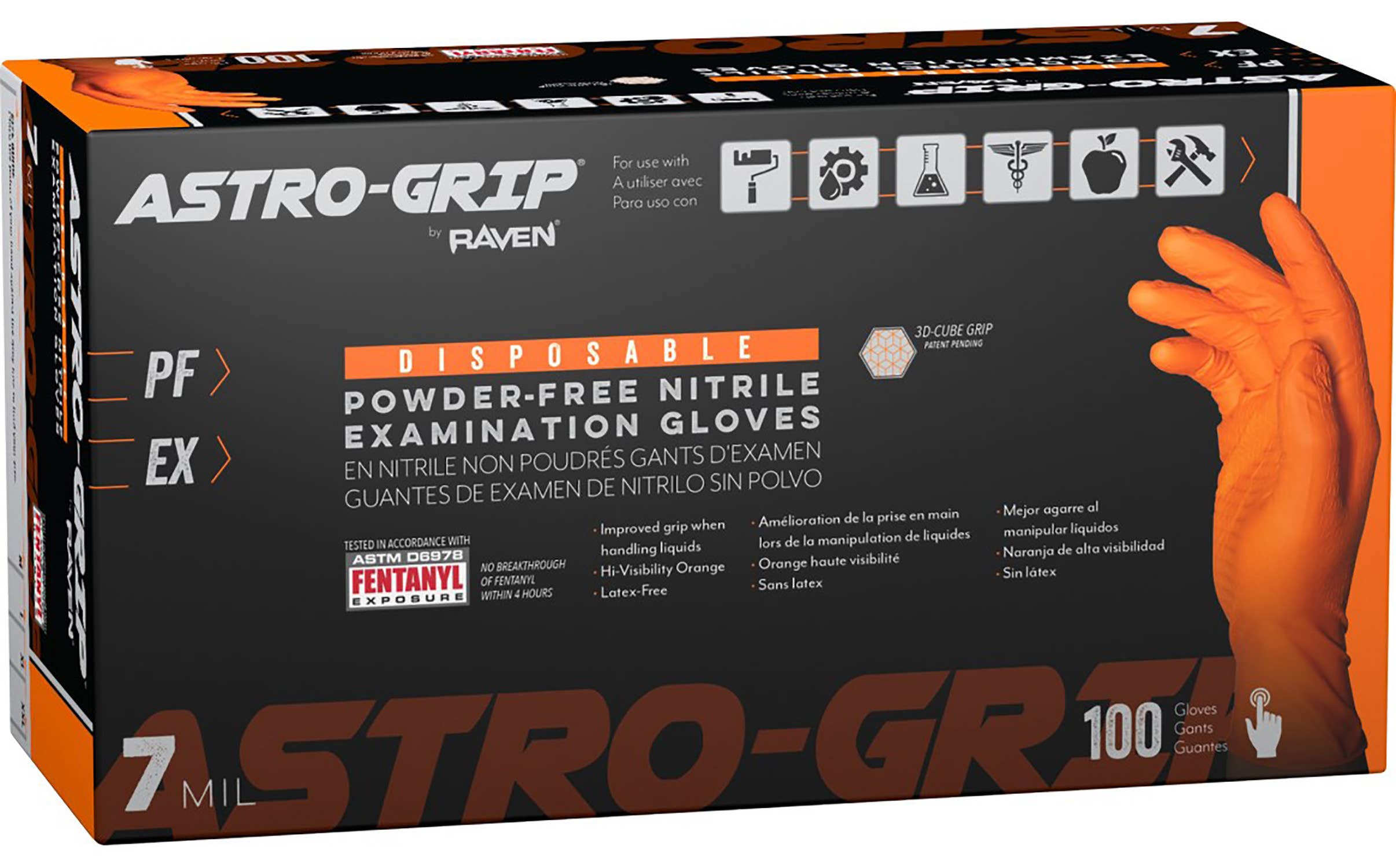 Hands On - Vente Gants – unisexe - Gants d'examen en nitrile Astro Grip 7 mil, 1000 gants/caisse2
