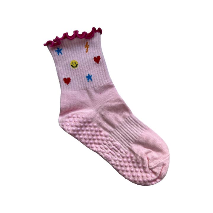 Elle Kay – wholesale Socks – Women's – Charm & ruffle ❤️ Pilates Socks1