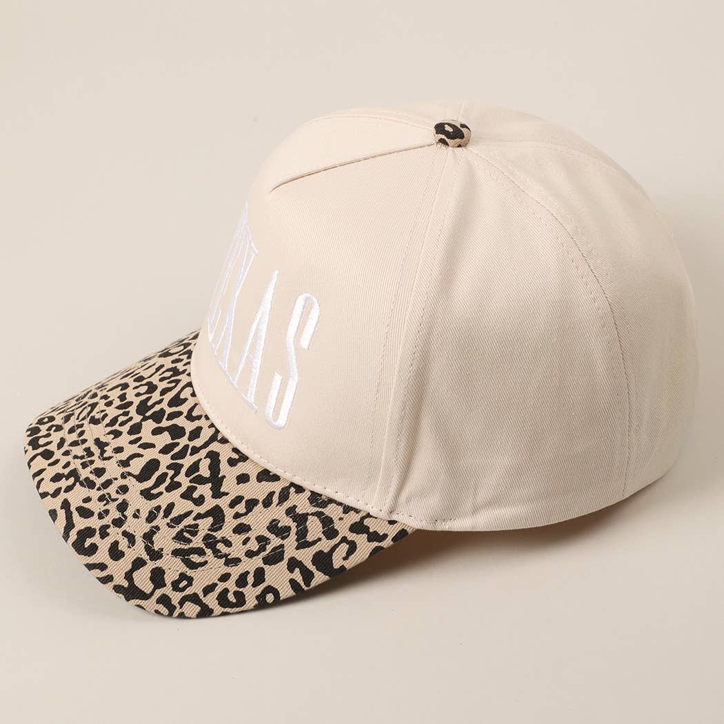 Fashion City - Wholesale Trucker Hat - Unisex - TEXAS Embroidery Leopard Two-Tone Trucker Hat13
