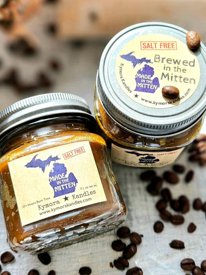 Mini Mason Jar Candle - Brewed in the Mitten for wholesale by Kymora Kandles