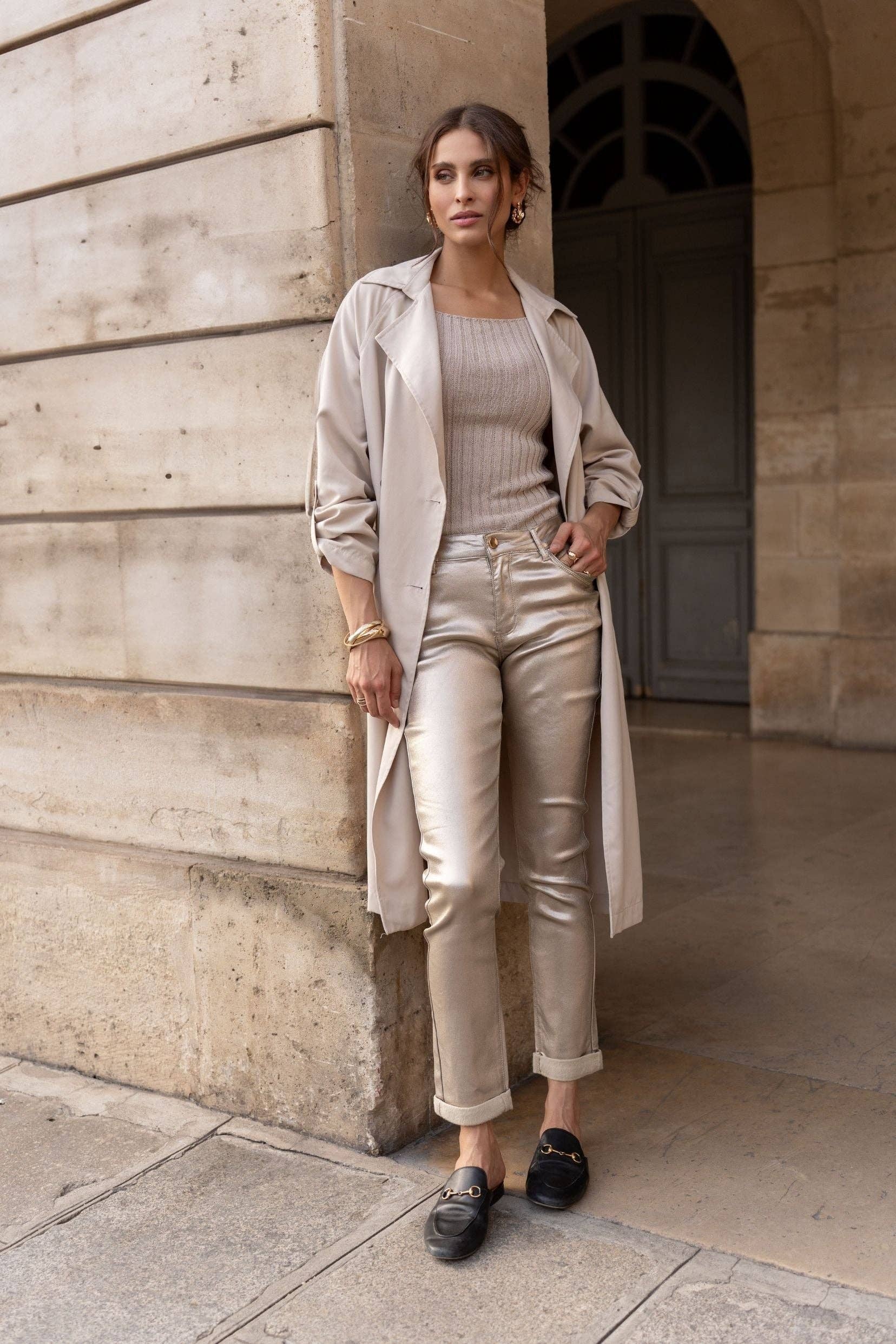 ONADO - Wholesale Pants - Women's - Angela Coated Trousers5