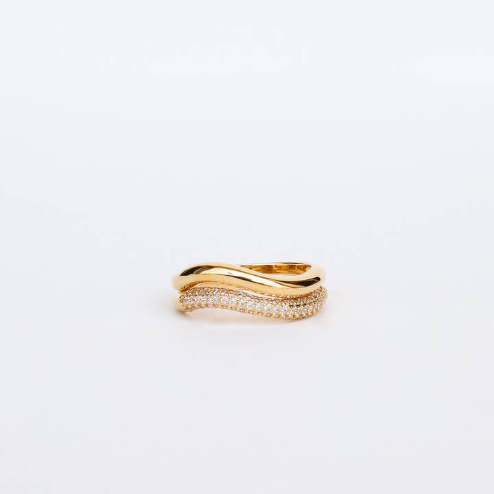 JaxKelly - Wholesale Band/Stacked Ring - Gold Rings - Wave1