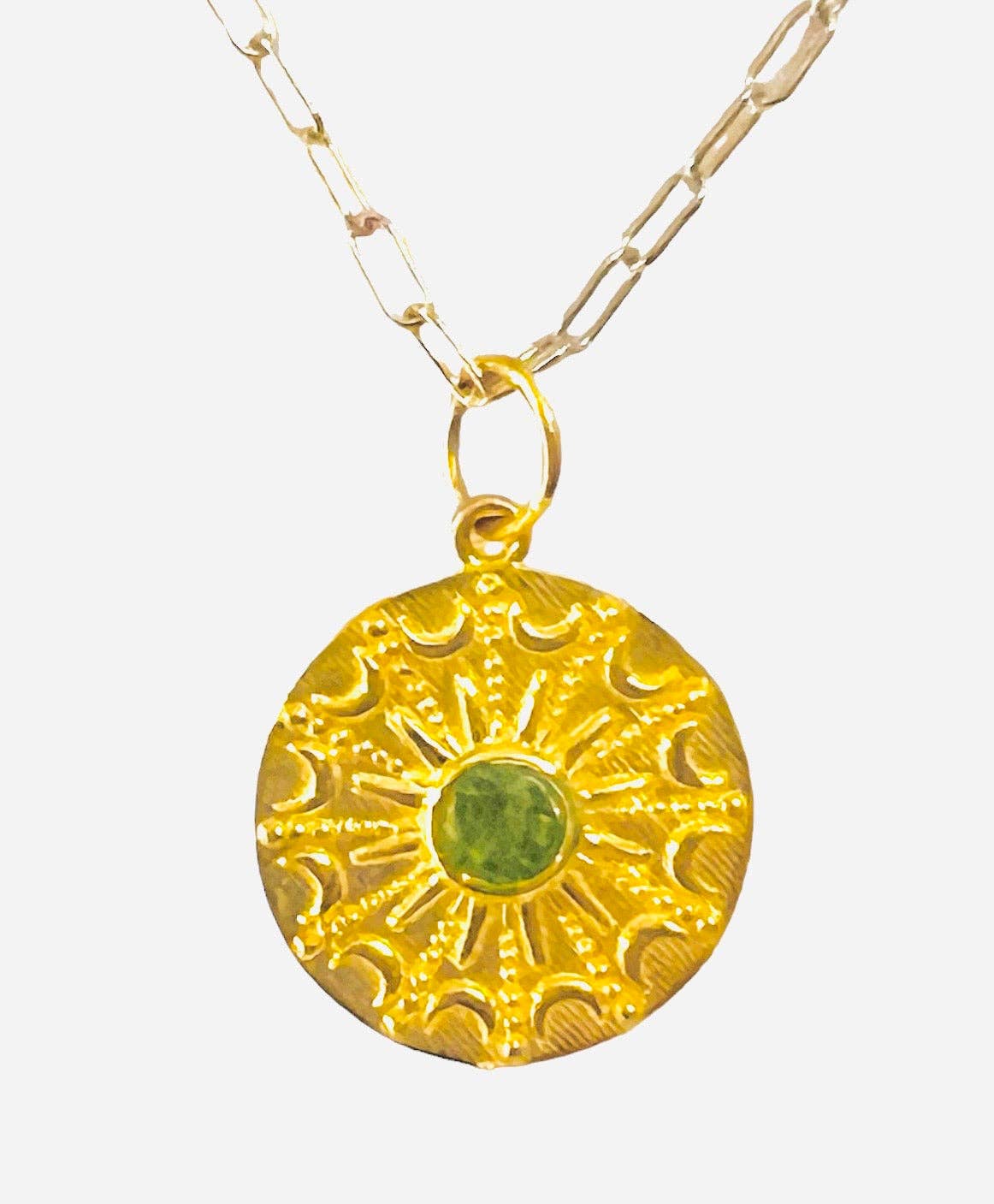 Sissy Yates Designs - Wholesale Pendant/Charm Necklace - Le Soleil Pendant Necklace - 2 Gemstone Options0