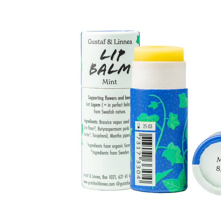Gustaf och Linnea - Wholesale Lip Balm - Läppbalsam - Mint - i pappersförpackning1