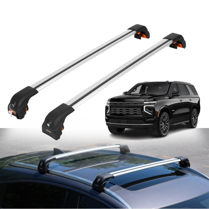 Heavy Duty Roof Rack Crossbar For Chevrolet Tahoe 2021-2026 - Flush Rails Silver for wholesale by Erkul Auto USA