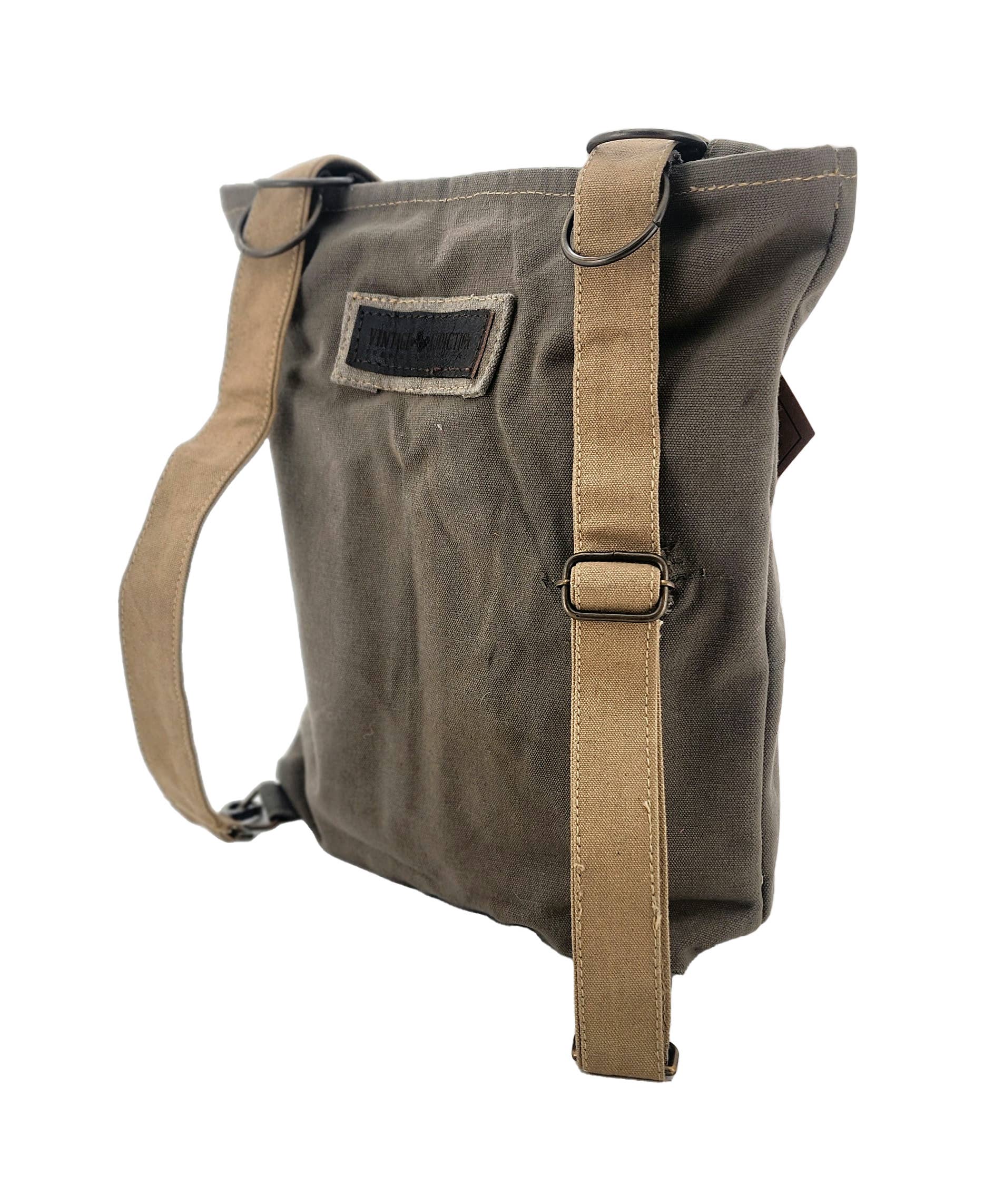 Vintage Addiction - Wholesale Backpack - Women's - Recycled Military Tent Backpack/Crossbody w/ Vintage Fabric4