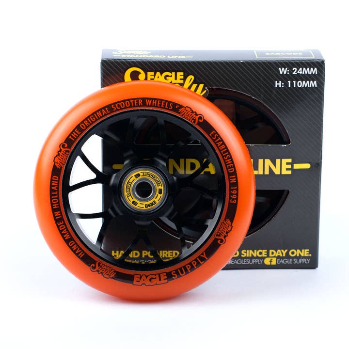 Scooterhjul 110mm X6 Kärna Orange / Svart för wholesale av Eagle Supply