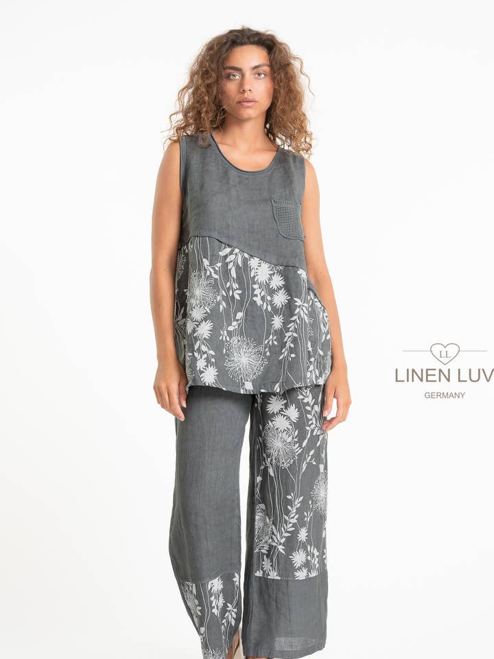 SS25 - Blouse en lin française Linen Luv (TP1605P-112) pour la vente par LINEN LUV