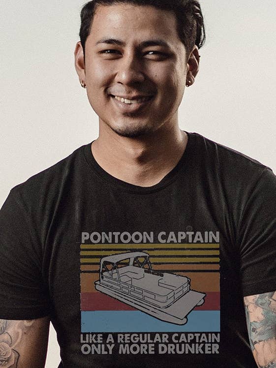 Reduced Price! Pontoon Captain Men's Graphic T-shirt - Fun, for wholesale by FletcherTees