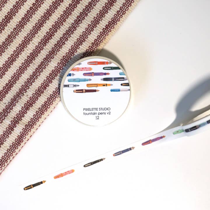 Pixelette Studio - Wholesale Washi Tape - Fountain Pens v2 Washi Tape1