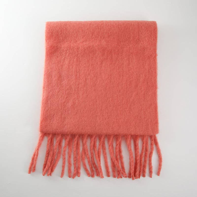 Dipped Shop - Wholesale Scarf - Women's - 2+ Solid Color Tassel Mohair Scarves DPKS10025