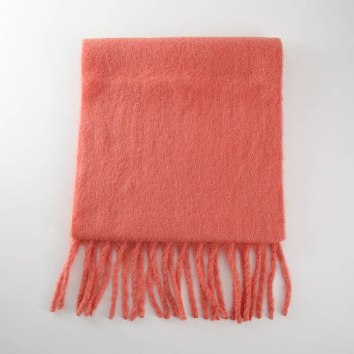 Dipped Shop - Wholesale Scarf - Women's - 2+ Solid Color Tassel Mohair Scarves DPKS10025