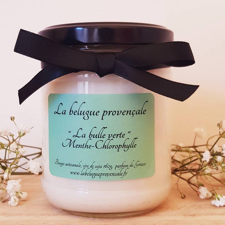Vela de menta con clorofila «La burbuja verde» para venta al por mayor de La belugue provençale