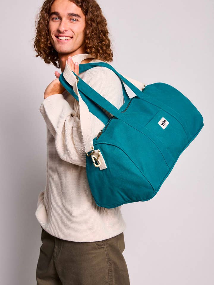 Gabriel Peacock Blue Weekend Bag for wholesale by Hindbag