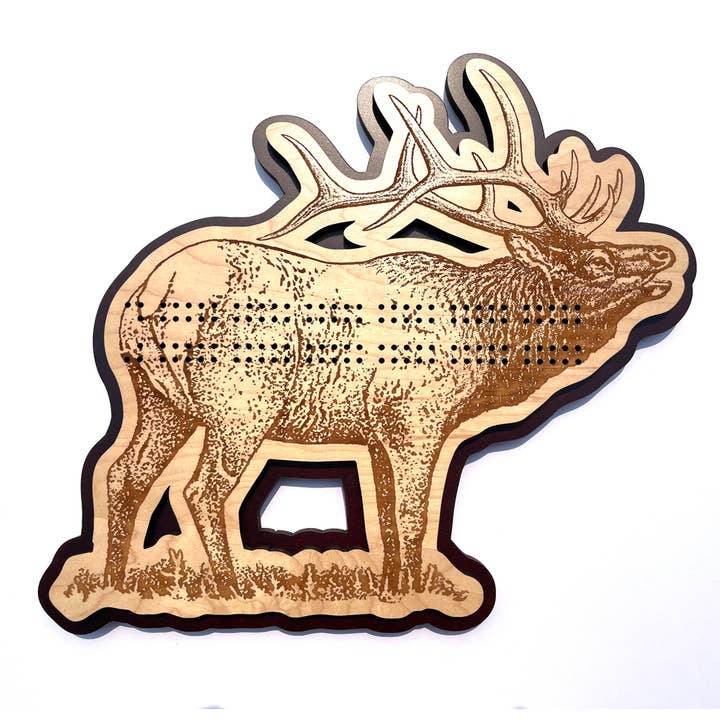 Elk 2 Track Cribbage Board for wholesale by D&D Custom Laser Designs