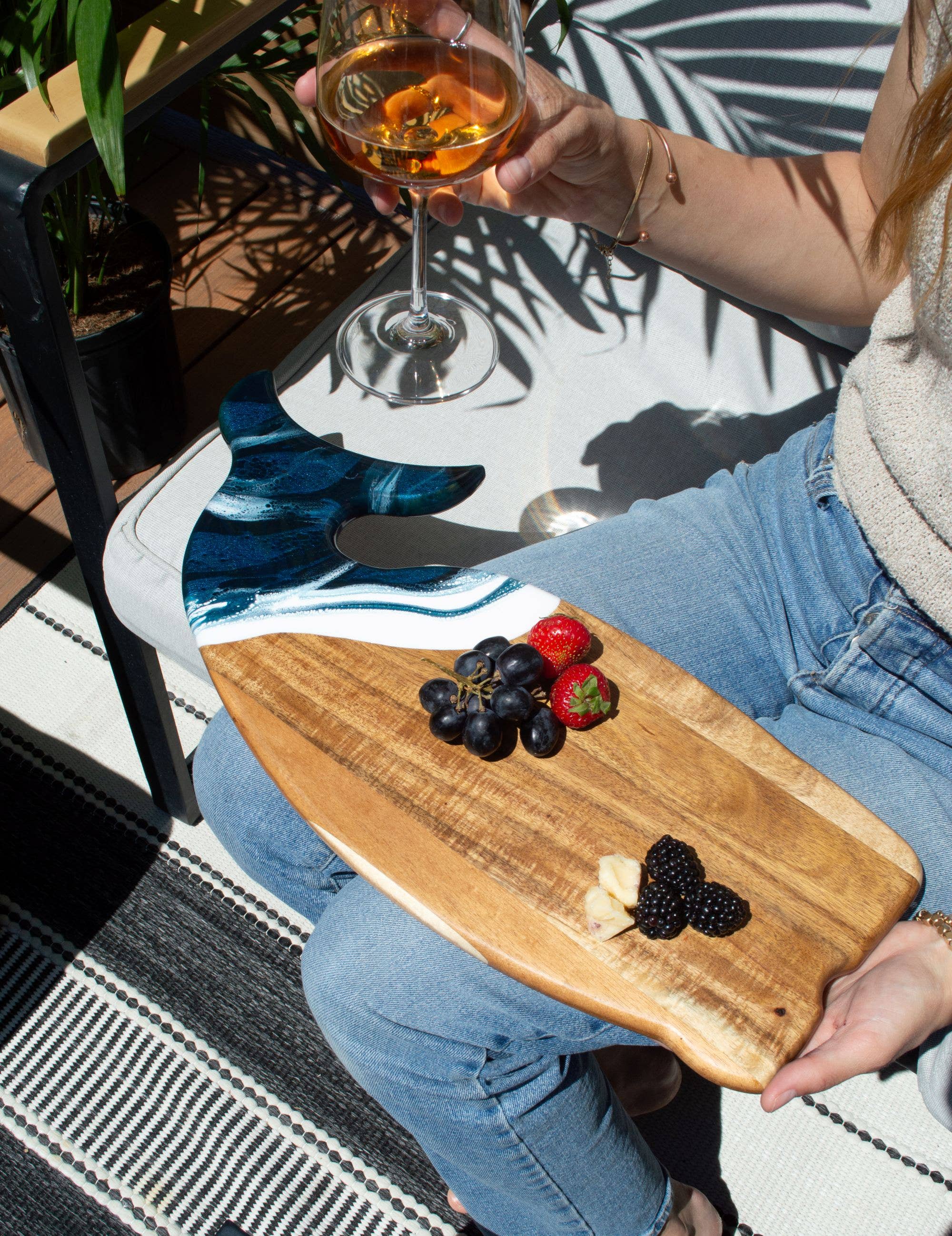 Lynn & Liana Designs - Wholesale Cheese Board - Resin Whale Charcuterie Board with ocean waves - NO TARIFFS!3