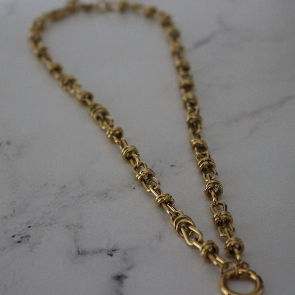 Deep South Originals Inc. - Wholesale Link & Chain Necklace - Bramble Chain – Waterproof 14k PVD Gold Necklace with Charm Ring1