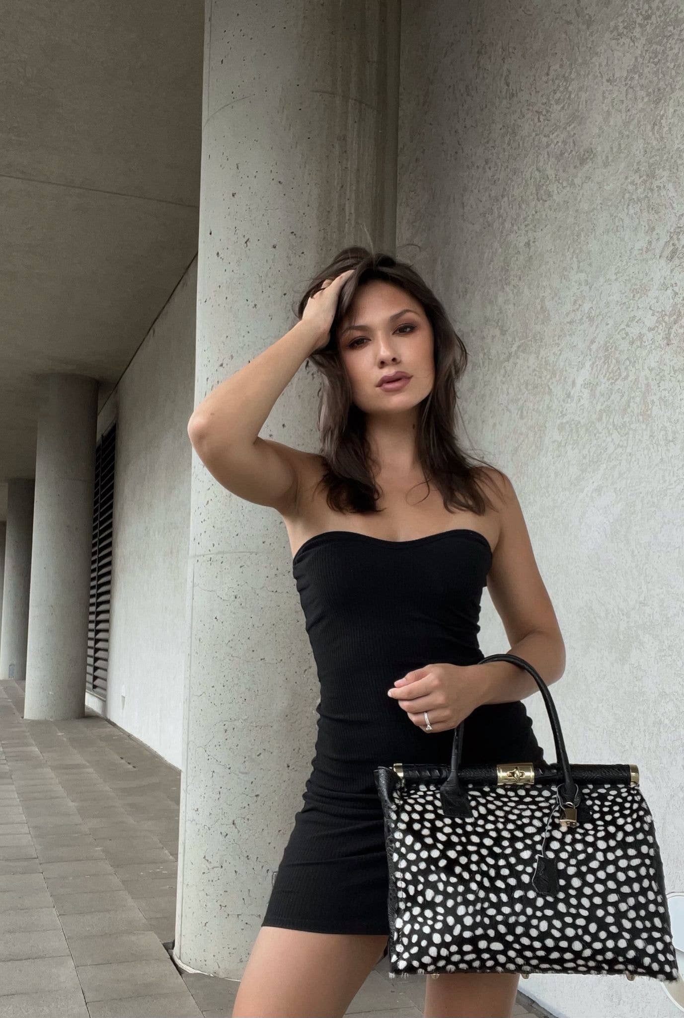 Charlie Leather – wholesale Shoulder bag – women's – Marinella Medium Handbag With Fur11