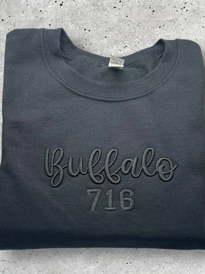 Embroidered Buffalo 3D Monochrome Sweatshirt for wholesale by Rosie by Madison
