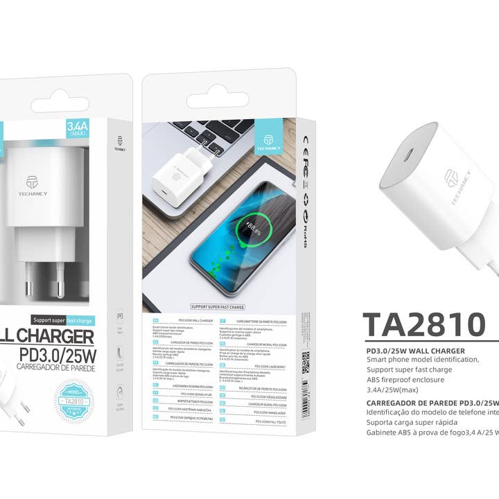 TECHANCY - Wholesale Portable Charger - TECHANCY USB C 25W PD Fast Charger Block for iPhone 14 134