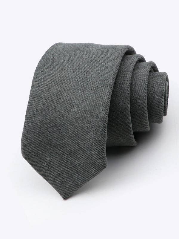 Cravatta Grigia n°2 Uomo in Effetto Velluto «Simon» per la vendita all'ingrosso da parte di Unipap's