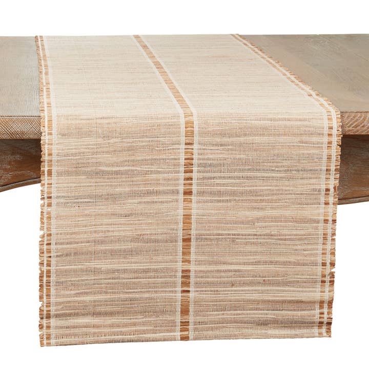 Natural Stripe Water Hyacinth Runner for wholesale on Faire