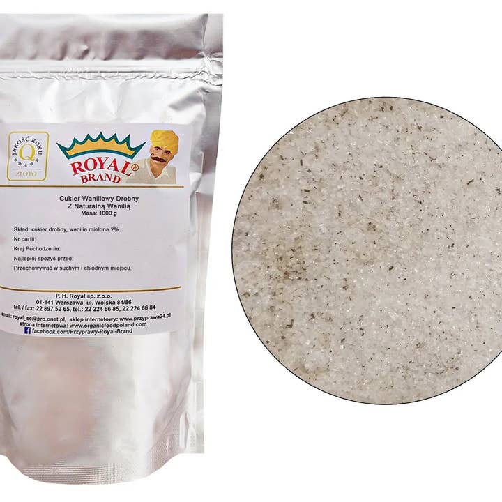 Cukier WANILIOWY drobny 1kg z NATURALNĄ WANILIĄ for wholesale by Royal Brand