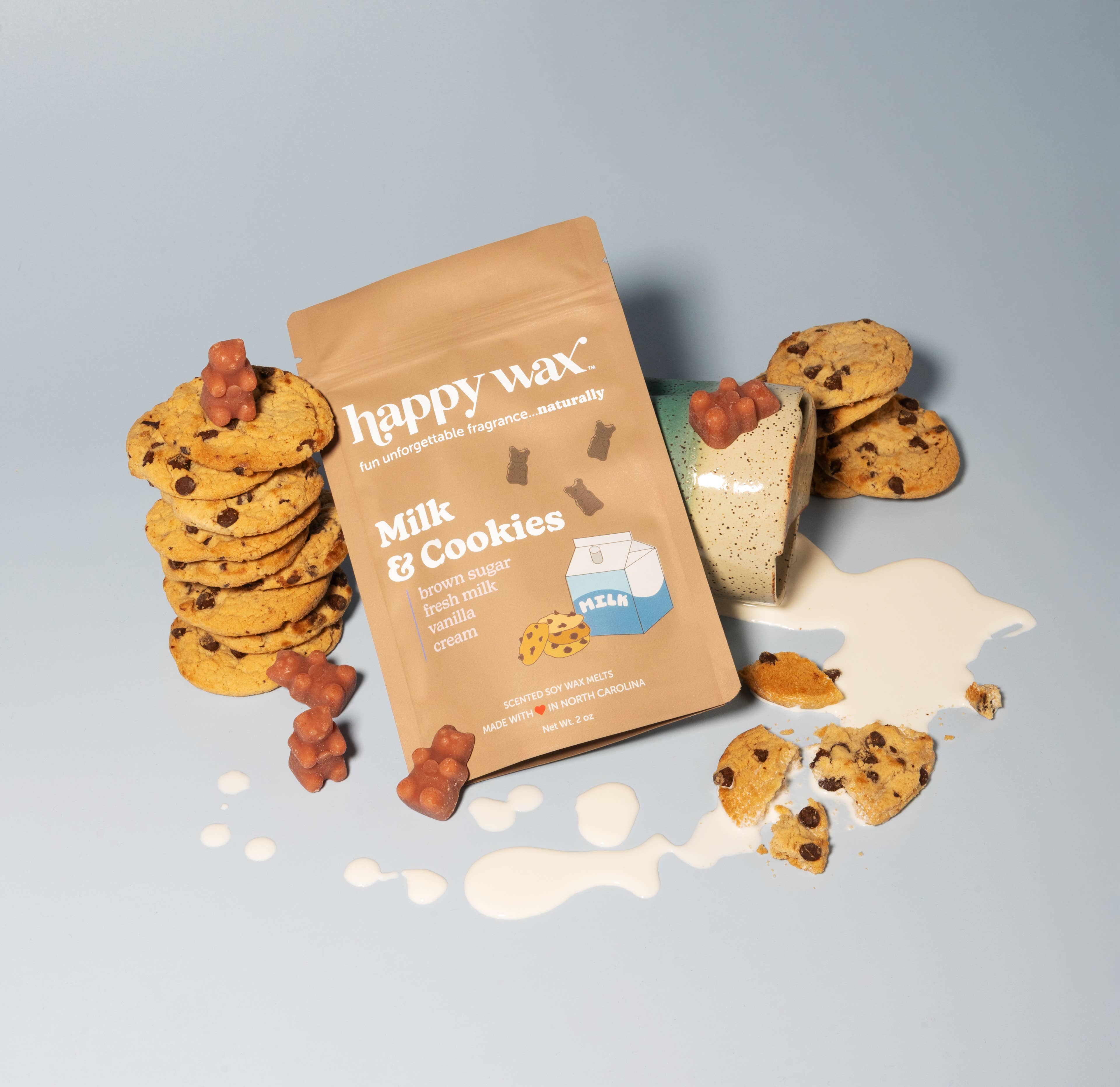 Happy Wax - Wholesale Smeltwax - Melk & Koekjes Wax Melts 4oz Zakje1