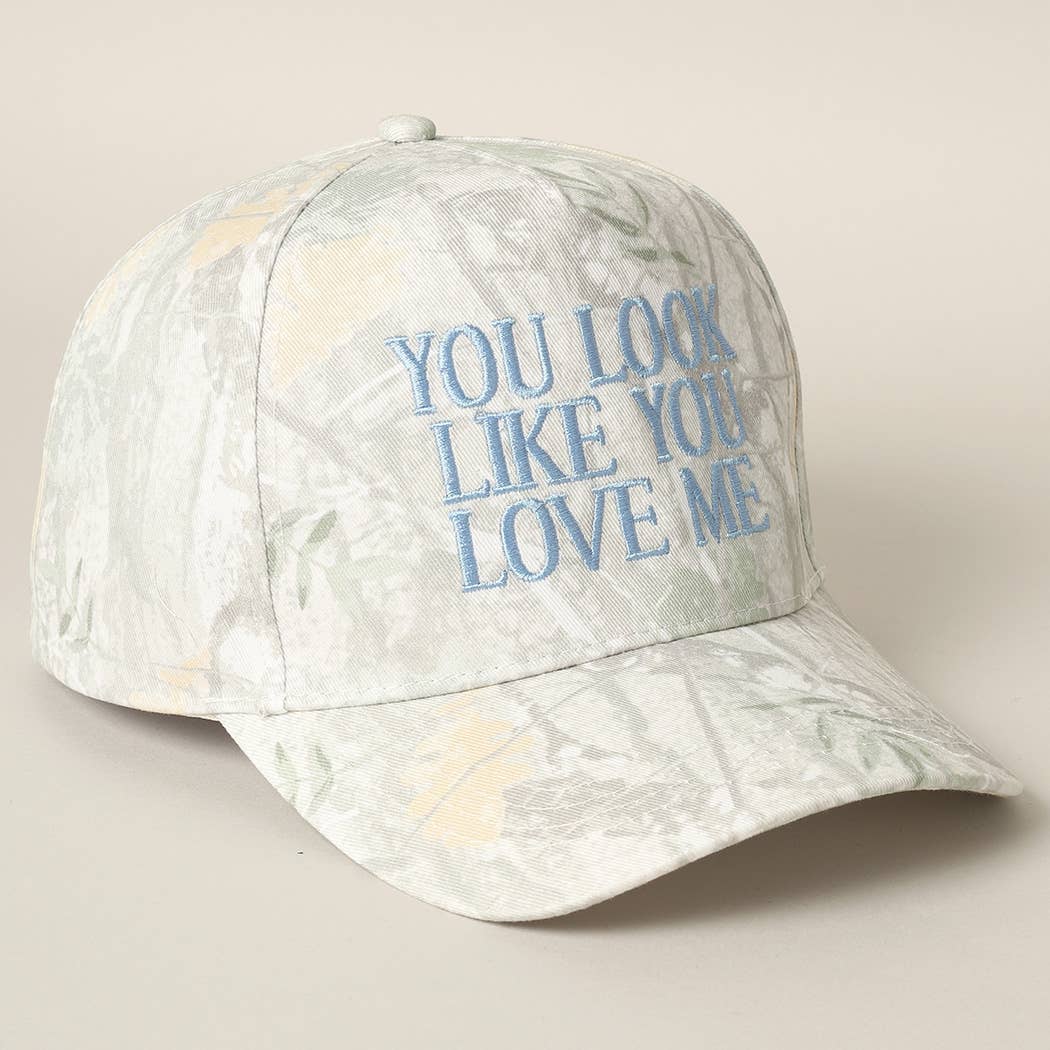 Fashion City – wholesale Baseballkeps - Unisex – You Look Like You Love Me broderad camomössa8
