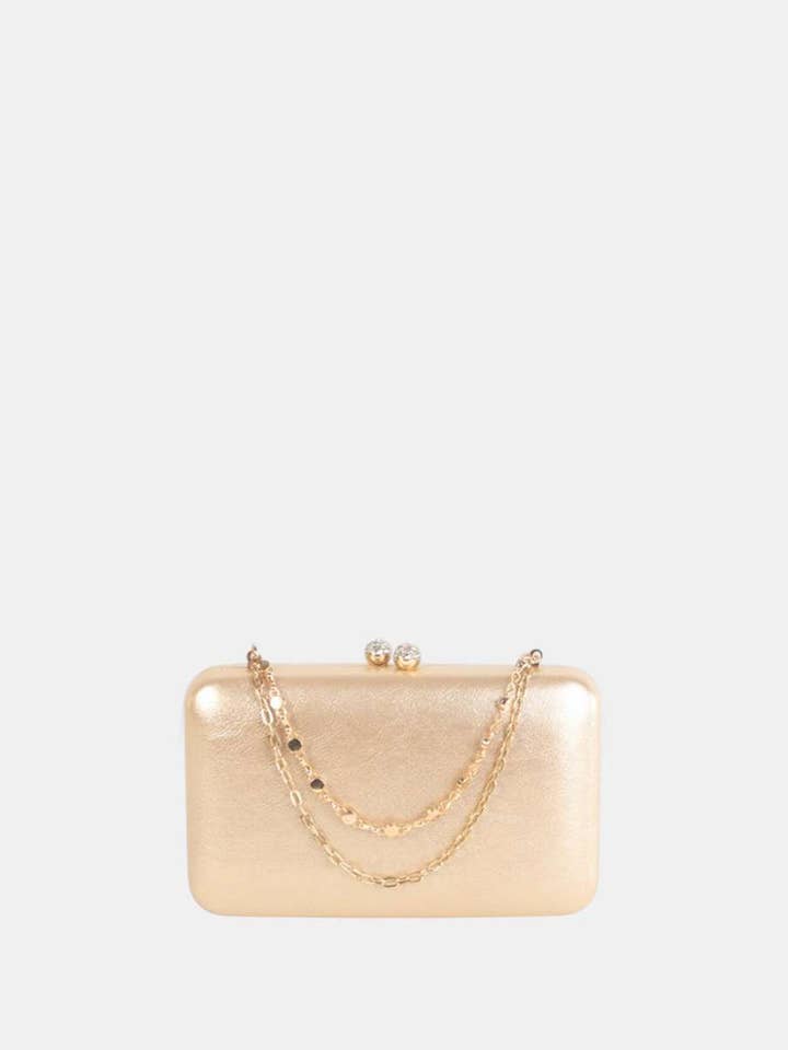 DELICATE PARTY GOLD PU CLUTCH for wholesale by Kbas