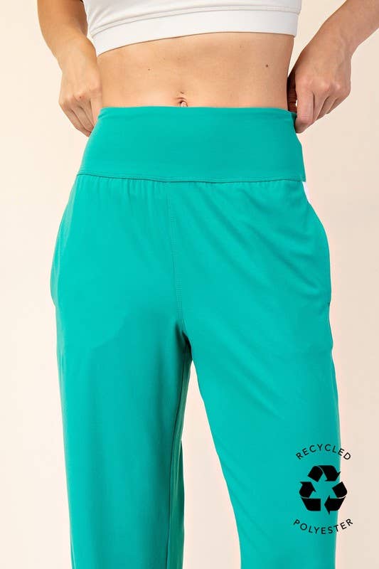 Sunday Morning – Großhandel Hose – Damen – P746337 SOLIDE RECYCELTE BUTTERGESTREIFTE GERADE HOSE3