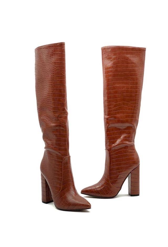 Stephan Paris - Wholesale Boots - Women's - C-132b crocodile pattern pointed boots10