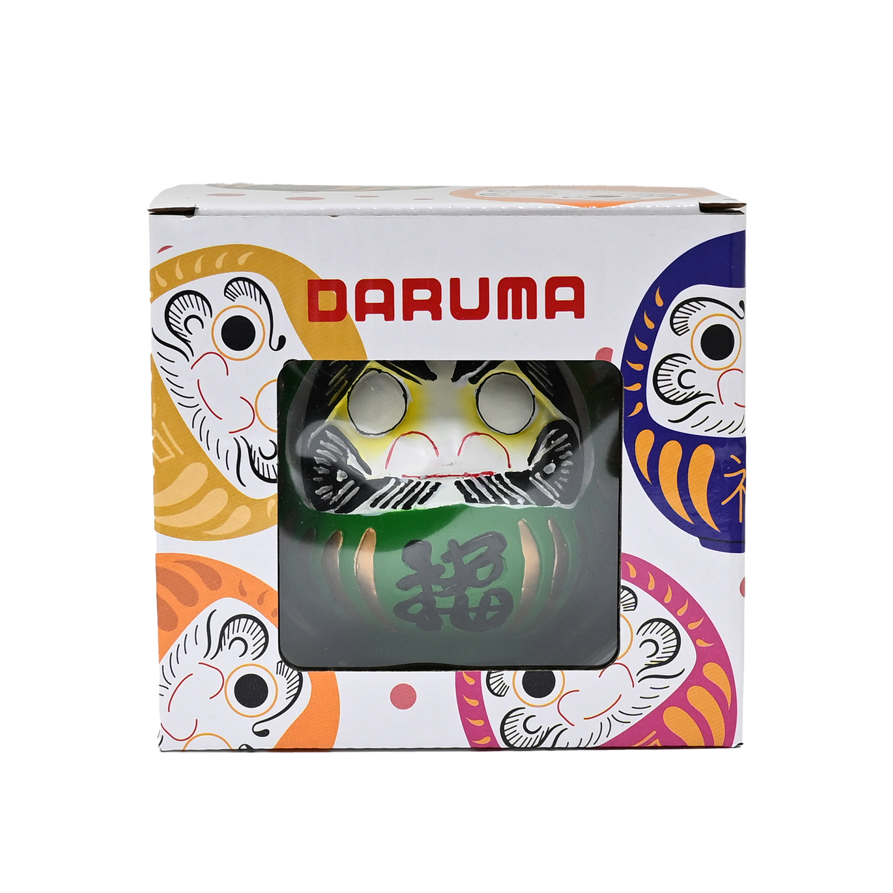 Urban Tokyo – wholesale Decorative figurine – 3.5 Inch Lucky Daruma Green Vitality Unpainted Eyes (1/36)1