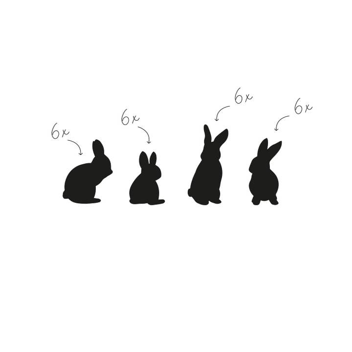 Sticker rabbits black (pack of 6) for wholesale by Eulenschnitt