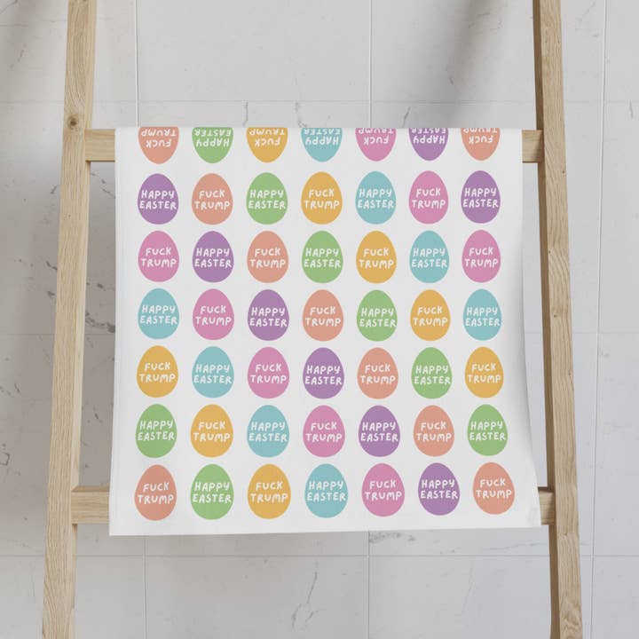F*ck Trump Easter Eggs Hand Towel for wholesale by Grateful Thread Co.