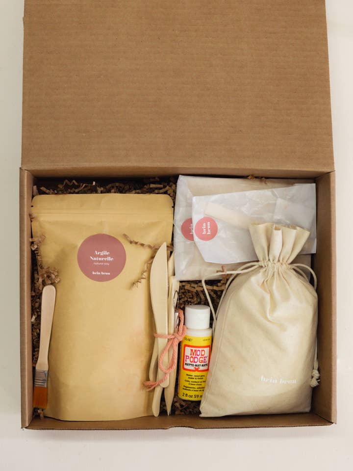 Ensemble de fabricación de bougies avec argile naturelle para venta al por mayor de brin brun