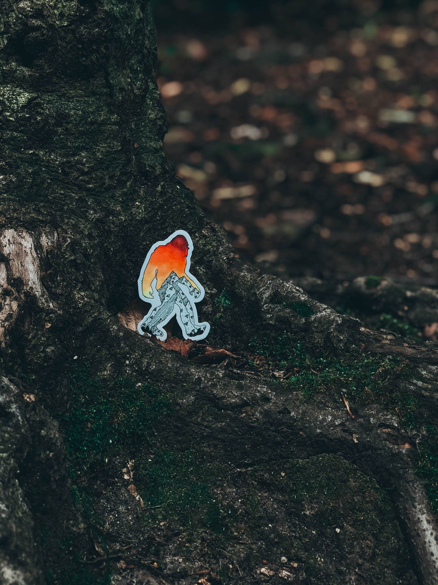 Scribbles and Doodlez - Wholesale Sticker - Bigfoot Mountain Cryptid | Watercolor Sticker1