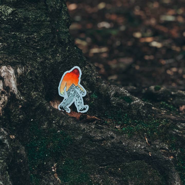 Scribbles and Doodlez - Wholesale Sticker - Bigfoot Mountain Cryptid | Watercolor Sticker1