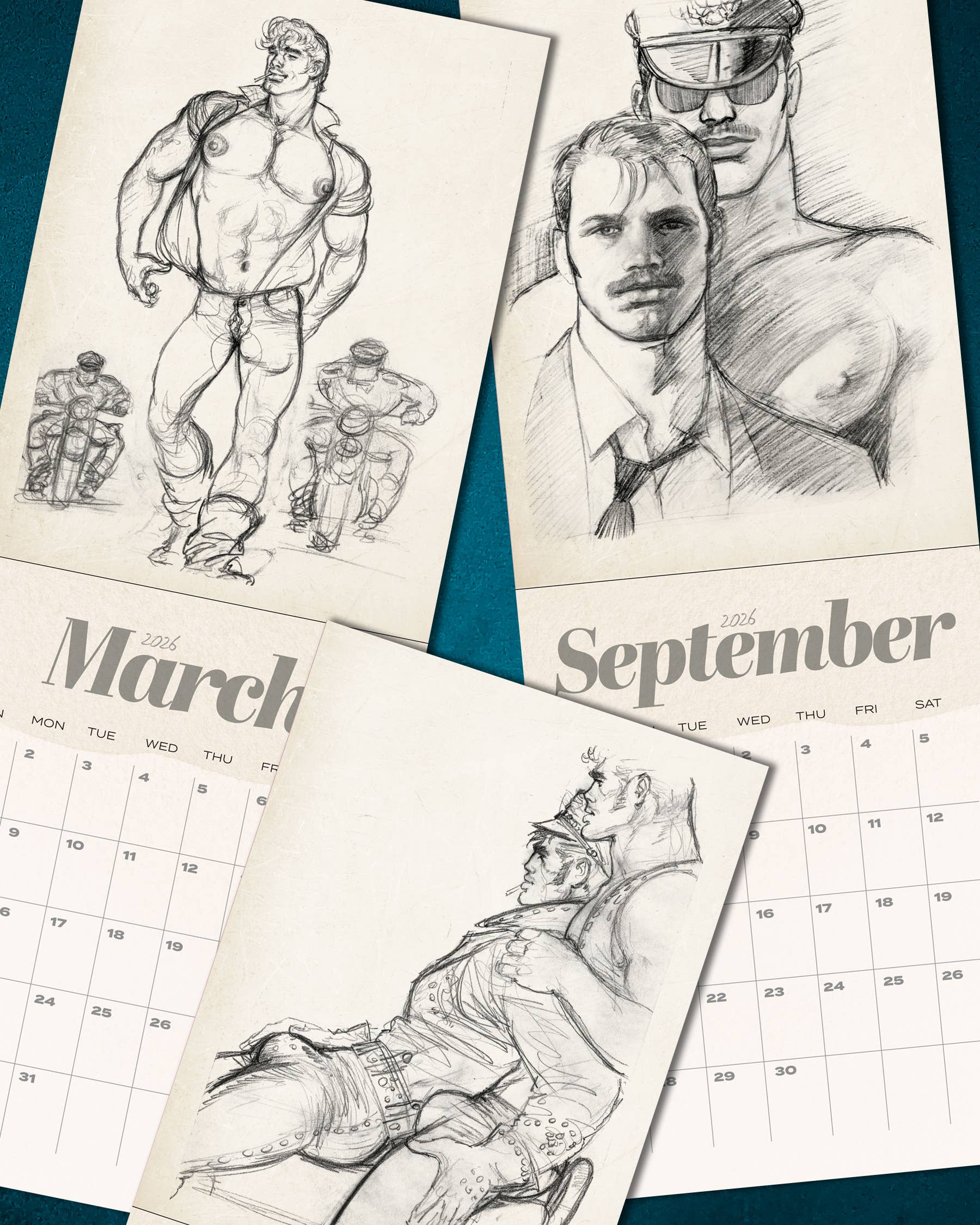 Peachy Kings / Kweer Cards - Wholesale Calendar - Tom of Finland 2026 Calendar  3