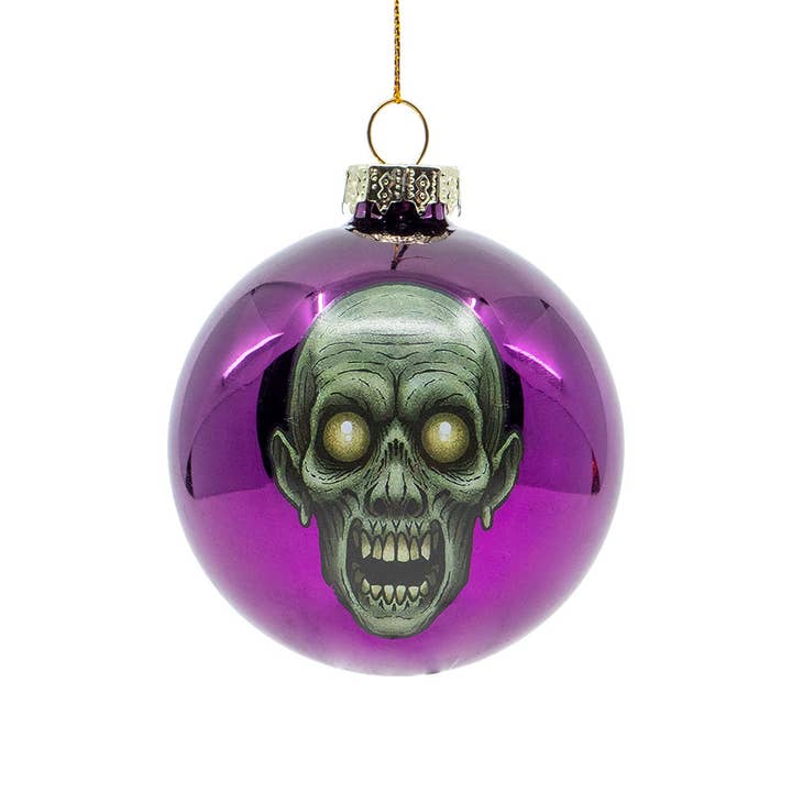 Ghoulish Glas Pynt 4 Pack for engroshandel hos Horrornaments