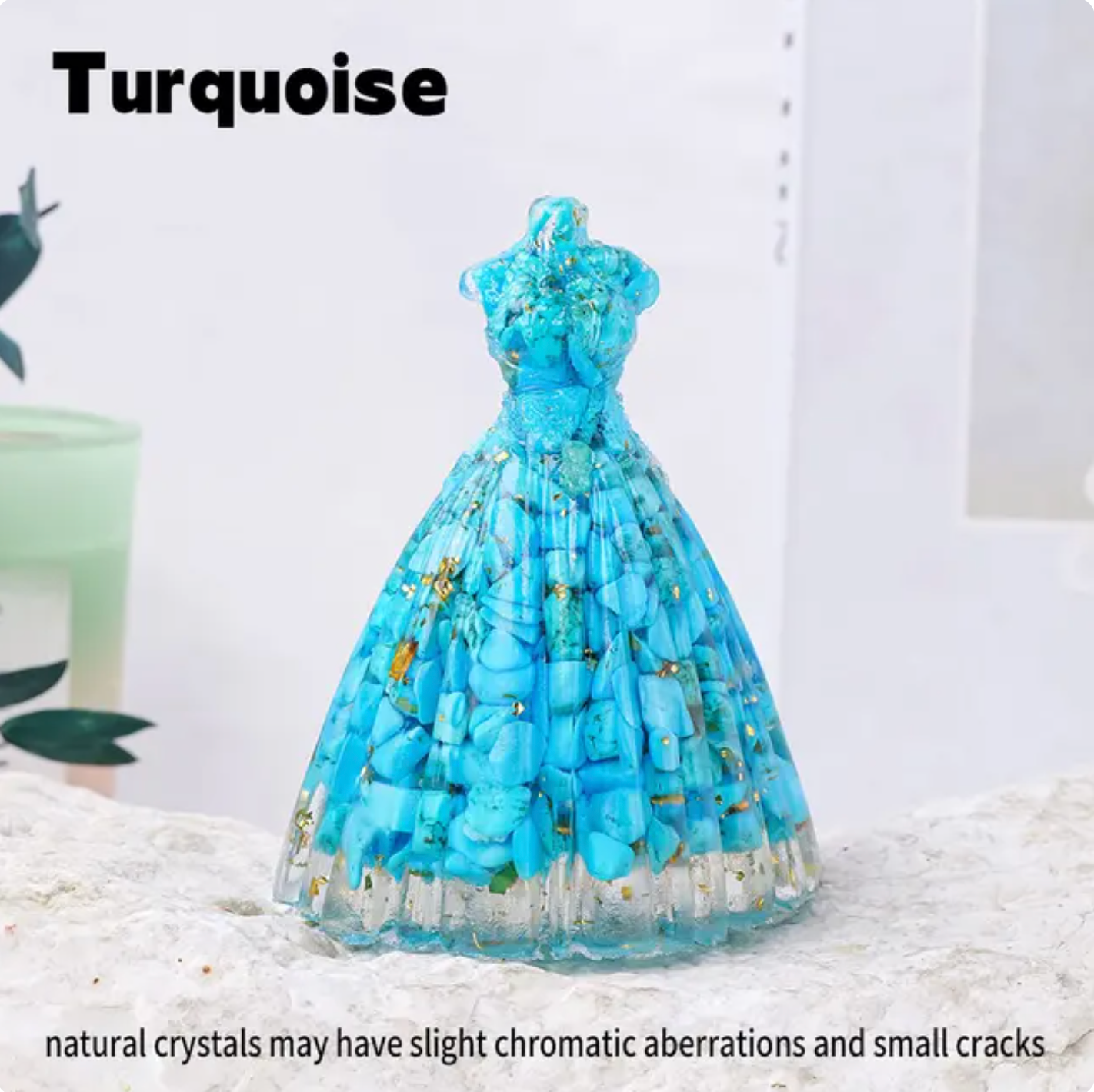 Crystolver (We Cover All Import Fees) - Wholesale Decorative Figurine - Princess Dress Crystal Gravel Statue9