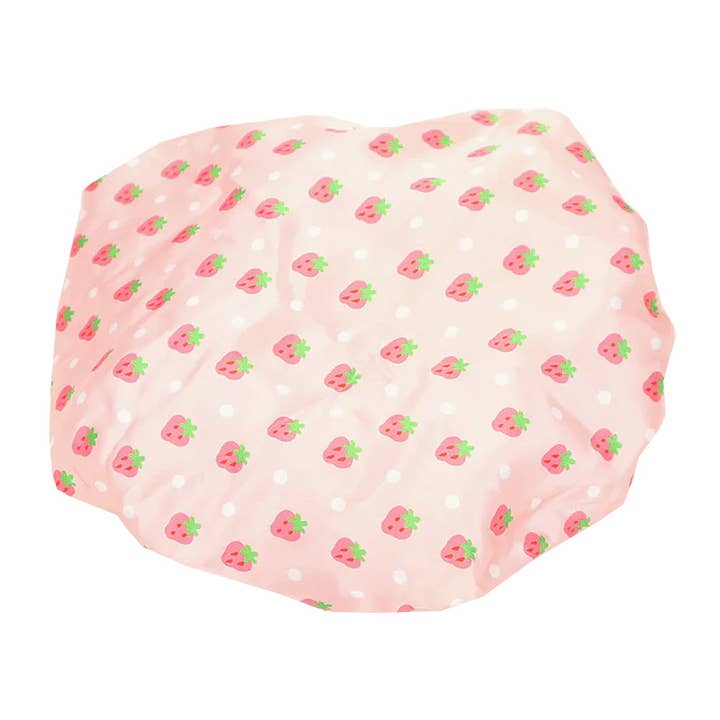 PINEAPPLE Beauty - Wholesale Showercap - Celavi SS45550 Strawberry Shortcake Hair Shower Cap - 12 pcs