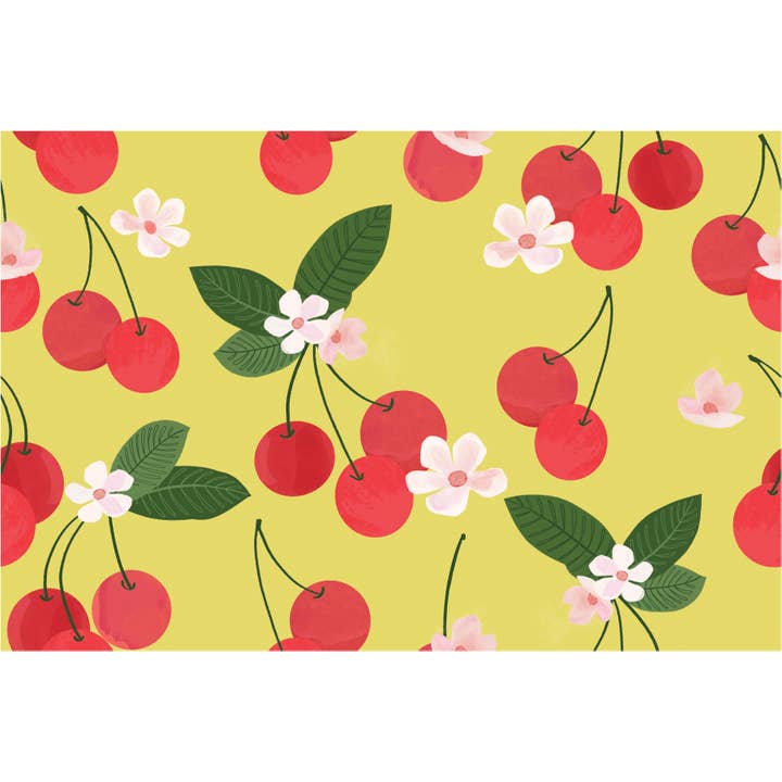 FRUIT AND FLEUR CHERRIES GIFT WRAP for wholesale by Punch Studio