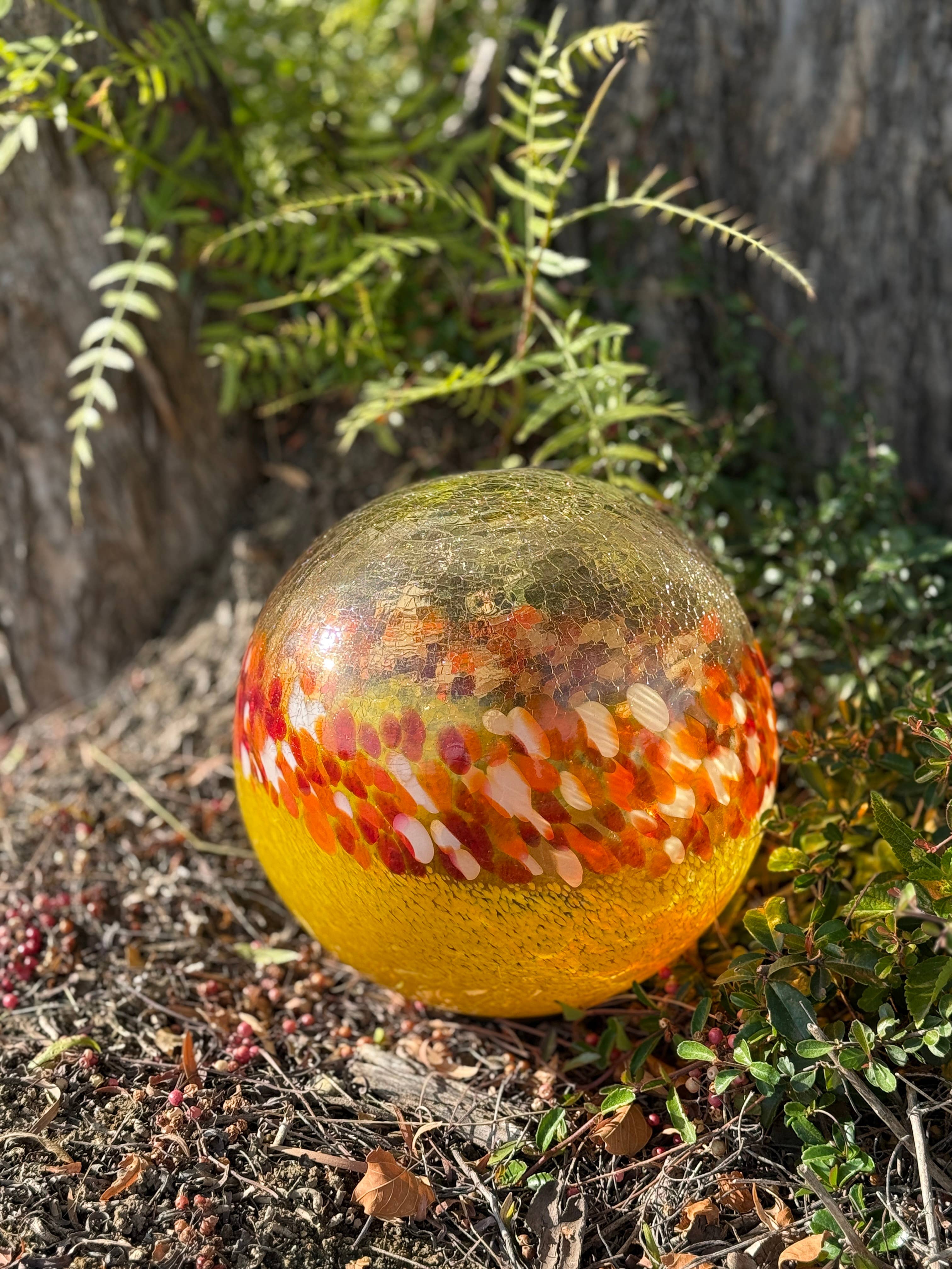 ApricotMint - Vente Bibelots/décorations d'extérieur - Orbe LED solaire en verre artistique de 10 po6